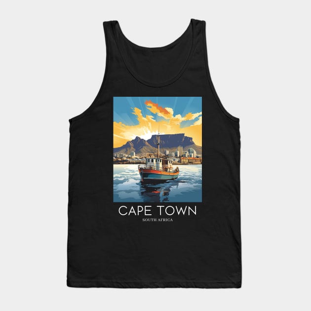 A Pop Art Travel Print of Cape Town - South Africa Tank Top by Studio Red Koala